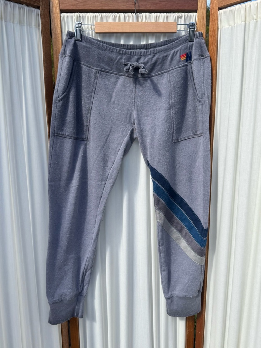 Vintage Aviator Nation Moto Joggers with Blue Chevron
